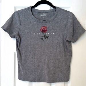 💜 Hollister Rose Crop Tee